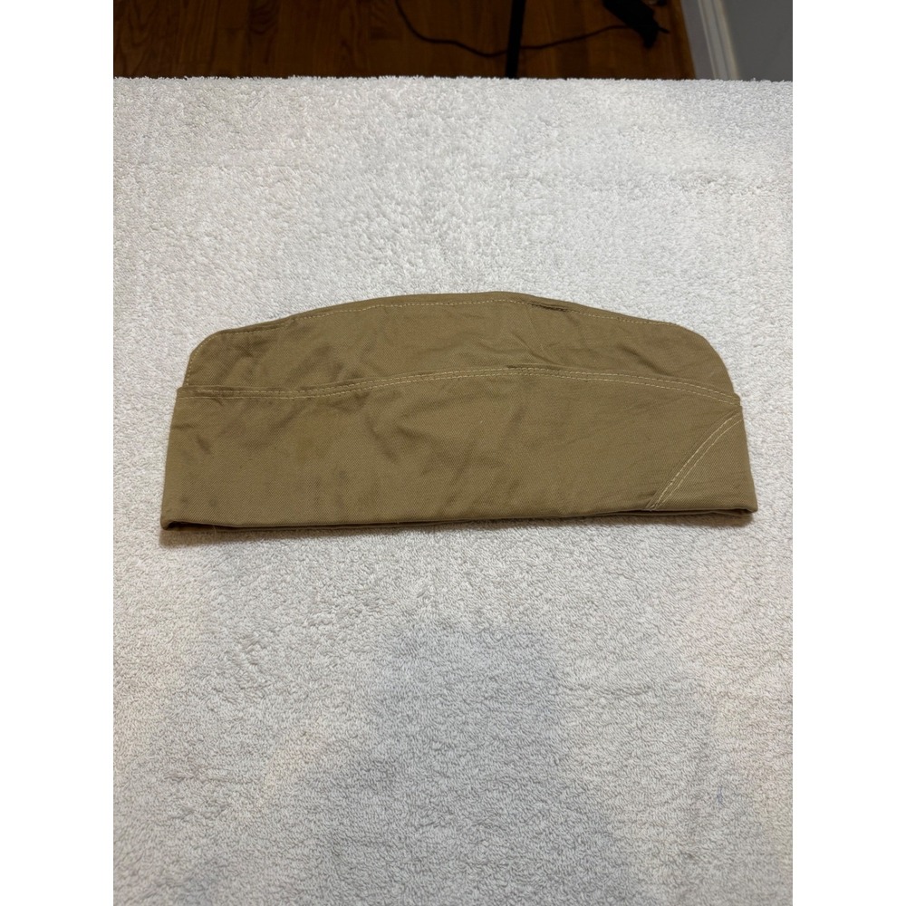 Vintage US Military Khaki Cotton Twill Garrison / Side Cap (Overseas Flight Hat)
